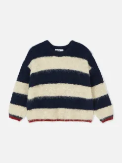 Pull En Maille Duveteuse à Rayures Rita Ora