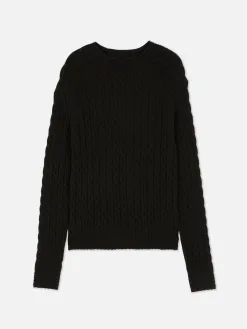 Pull En Maille Torsadée à Col Montant