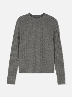 Pull En Maille Torsadée à Col Montant