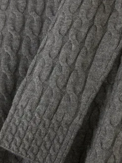 Pull En Maille Torsadée à Col Montant