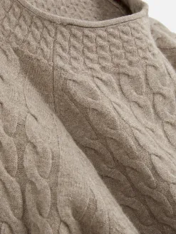 Pull En Maille Torsadée à Col Montant