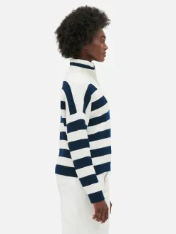 Pull Tricoté à Encolure Zippée
