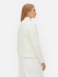 Pull Tricoté à Encolure Zippée