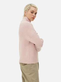 Pull Tricoté à Encolure Zippée