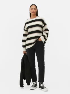 Pull Tricoté Avec Manches à Revers