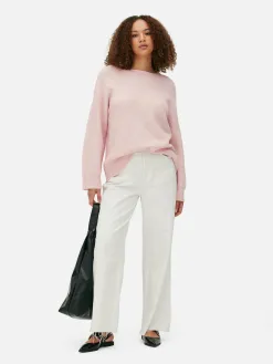 Pull Tricoté Avec Manches à Revers