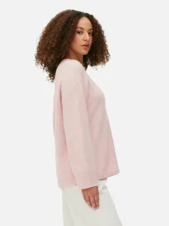 Pull Tricoté Avec Manches à Revers