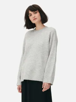 Pull Tricoté Avec Manches à Revers