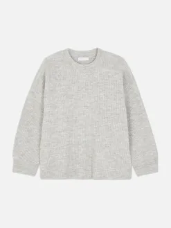 Pull Tricoté Avec Manches à Revers