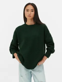Pull Tricoté Avec Manches à Revers