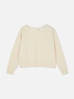 Pull Tricoté Avec Nœud Dans Le Dos
