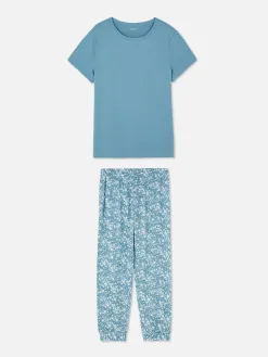 Pyjama à Manches Courtes Et Motif