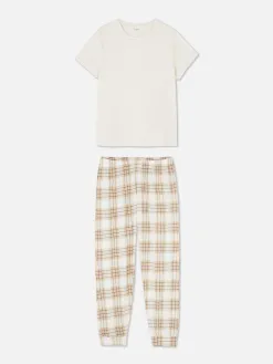 Pyjama à Manches Courtes Et à Motif écossais