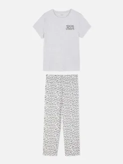 Pyjama à Manches Courtes Graphique En Jersey