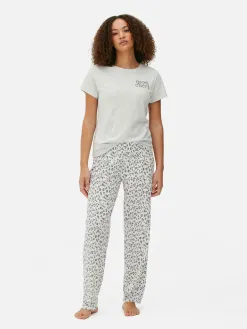 Pyjama à Manches Courtes Graphique En Jersey