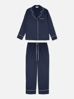 Pyjama Chemise à Manches Longues En Satin