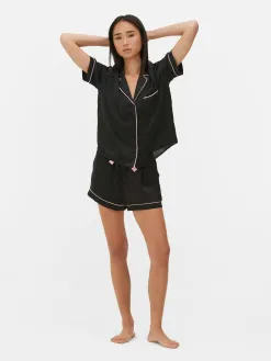 Pyjama Chemise De Nuit Et Short En Satin