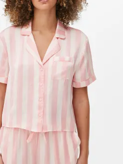 Pyjama Chemise Et Short En Satin