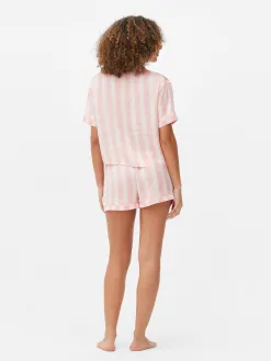Pyjama Chemise Et Short En Satin