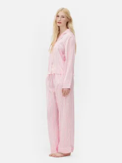 Pyjama En Satin à Manches Longues
