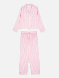 Pyjama En Satin à Manches Longues