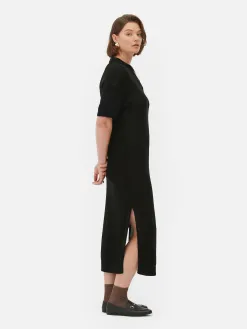 Robe Mi-longue Avec Col En V