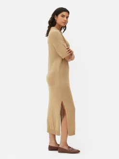 Robe Mi-longue Avec Col En V
