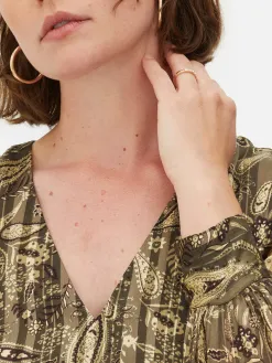 Robe Mi-longue Boho à Col En V