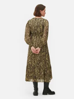 Robe Mi-longue Boho à Col En V