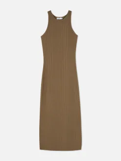 Robe Mi-longue Côtelée à Dos Nageur