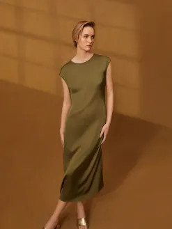 Robe Mi-longue En Satin The Edit