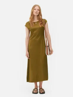 Robe Mi-longue En Satin The Edit