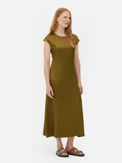 Robe Mi-longue En Satin The Edit