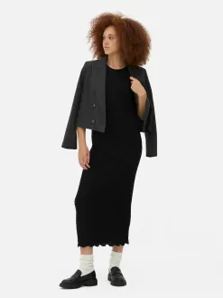 Robe Mi-longue Texturée à Dos Nageur