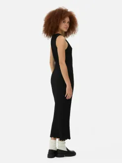 Robe Mi-longue Texturée à Dos Nageur