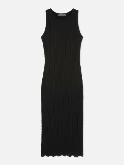 Robe Mi-longue Texturée à Dos Nageur