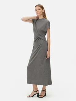 Robe Mi-longue Torsadée En Jersey The Edit