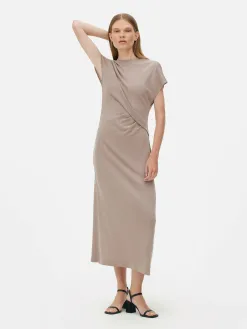 Robe Mi-longue Torsadée En Jersey The Edit