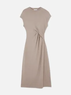 Robe Mi-longue Torsadée En Jersey The Edit
