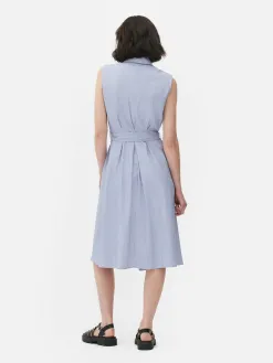 Robe-chemise Mi-longue Sans Manches