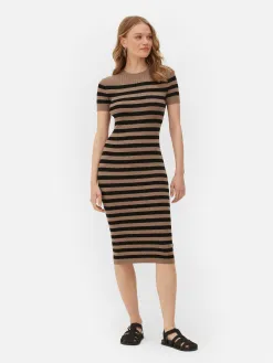 Robe-pull Mi-longue à Manches Courtes