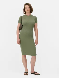 Robe-pull Mi-longue à Manches Courtes