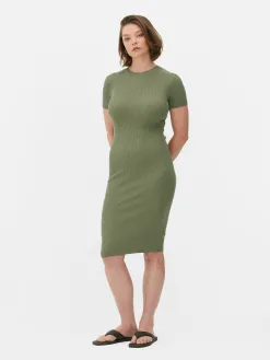Robe-pull Mi-longue à Manches Courtes