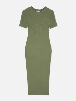 Robe-pull Mi-longue à Manches Courtes