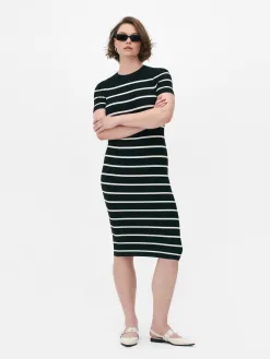 Robe-pull Mi-longue à Manches Courtes