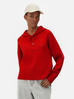 Sweat à Capuche Tricoté à Message
