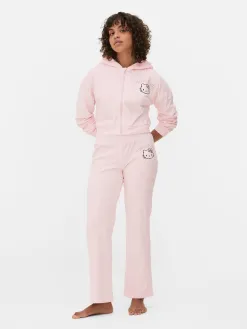 Sweat à Capuche Zippé En Velours à Coordonner Hello Kitty