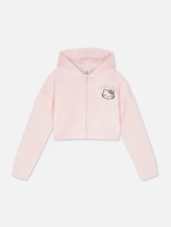 Sweat à Capuche Zippé En Velours à Coordonner Hello Kitty