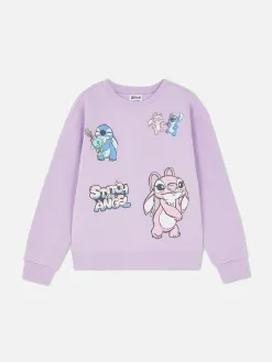 Sweat-shirt à Col Ras-du-cou Disney Stitch & Angel