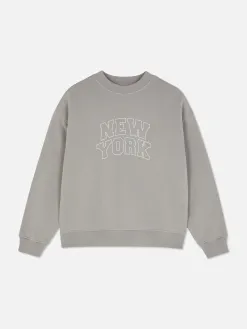 Sweat-shirt à Col Ras-du-cou Avec Message